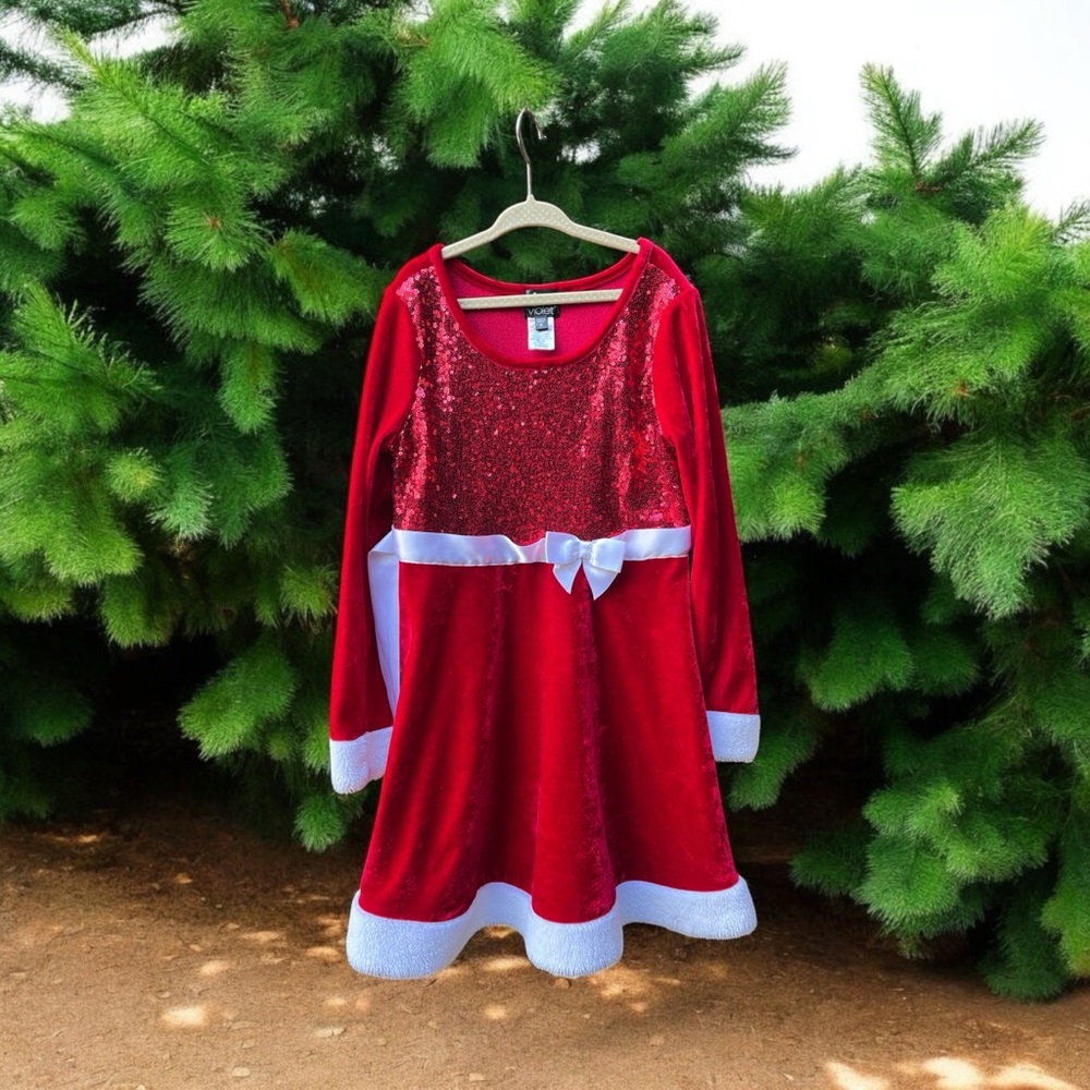Festive Red and White Kids Costume Dress